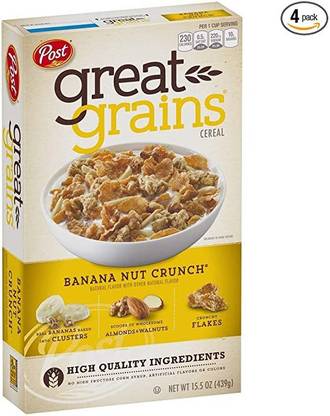 post Great Grains Banana Nut Crunch Cereal Box