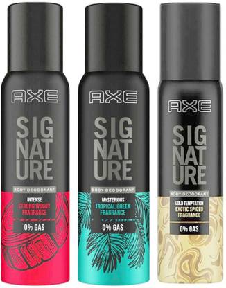 AXE Signature Intense + Mysterious + Gold Temptation Body Deodorant 3X122ml Body Spray  -  For Men