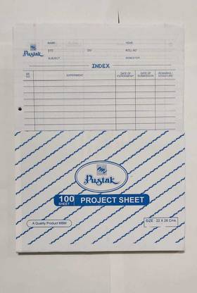Pustak PROJECT SHEET A4 Notebook YES 100 Pages