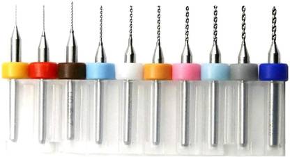 GSK Cut 10 Pcs 0.3mm-1.2mm Tungsten Carbide Macro Drill Bits Set, PCB Drill Bit Set, 3mm Shank for Print Circuit Board, Amber, Beeswax, Rough Stone, Dremel, Jewelry, CNC Punching Engraving