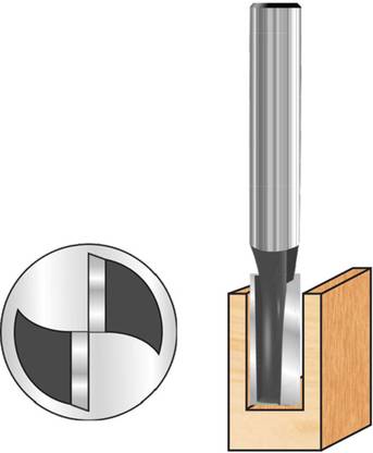 Trovoko Wood cutting tools TSB820635 Straight Bit with Shank 6.35mm CL 20mm Diameter 8mm