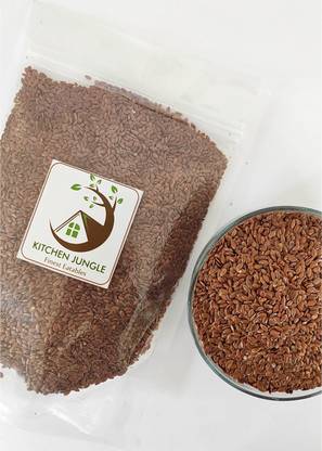 Kitchen Jungle Raw Flax Seeds | Alsi (Not Roasted) Brown Flax Seeds