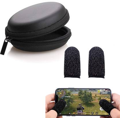 Growing fashion Earphone Case Multi Purpose + Sweatproof Thumbs Finger Sleeve for PUBG Combo Pack Finger Sleeve