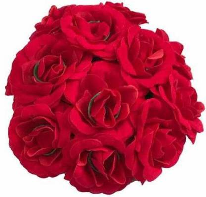 maanya enterprises Artificial Red Rose flower Bun Juda Maker Flower Gajra Hair Accessories For Women and Girls Pack_01 Bun