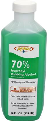 Sofskin Rubbing Alcohol (USA Brand) 70% Iso Propyl Alcohol with Wintergreen Oil - 355 ml Hand Sanitizer Bottle