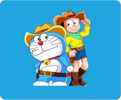 CustomEra Doraemon Nobita Design Printed Mousepad for PC/Laptop Rubber Base, Laser and Optical Mouse Compatible | Anti-Skid Base Mousepad Non Slip Base Mousepad