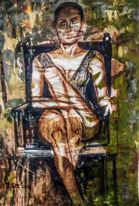 Mane Art Gallery Figurative Art Painting High Quality Digital Print on Canvas of Original Art painting work Digital Reprint 24 inch x 18 inch Painting
