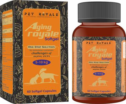 Petroyale dog joint supplement | Pet Health Supplements for Ageing Pets Dogs Cats | Anti Ageing Pet Supplements | Curcumin , Ginger , Black cumin seed oil , Panax Ginseng , Organic Glycerin , Purified Water , Sunflower Oil , Lecithin & Coconut Oil 1 x 60 Capsules Pet Health Supplements