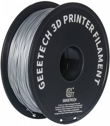 Geeetech PLA Silk Silver Filament for 3D Printer, 1.75mm Printing Material, Dimensional Accuracy ± 0.03 mm, 1Kg Spool 3D Printer Filament