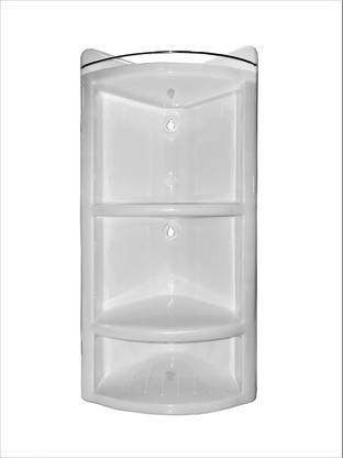 GlowSilk Washbasin Corner Cabinet Multi-Storage Rack Shelf (White) Overhead Storage Shelf