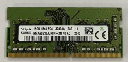 Sk Hynix PC4-3200AA , 1RX8 ,SODIMM LAPTOP MEMORY DDR4 16 GB (Single Channel) Laptop (HMAA2GS6AJR8N-XN)