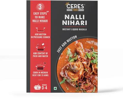 Ceres Foods Nalli Nihari: Instant Liquid Masala | Easy to Cook (15mins) | Just add Mutton/Protein of choice