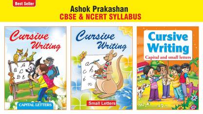 Ashok Prakashan English Small & Capital Letters Cursive Writing Book (Set Of 3) For Nursery, LKG & UKG