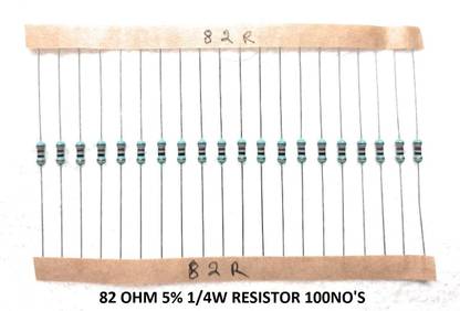 blue dimond 82R (82-OHM) CFR RESISTOR 1/4 WATT 5% 100NO'S Fixed Resistor