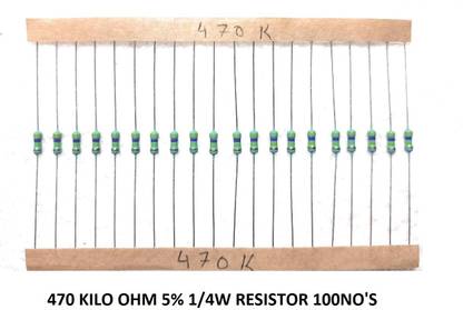 blue dimond 470K (470 KILO-OHM) CFR RESISTOR 1/4 WATT 5% 100NO'S Fixed Resistor