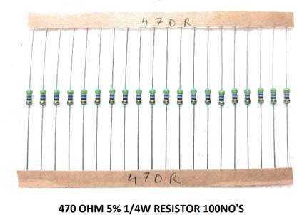 blue dimond 470R (470-OHM) CFR RESISTOR 1/4 WATT 5% 100NO'S Fixed Resistor