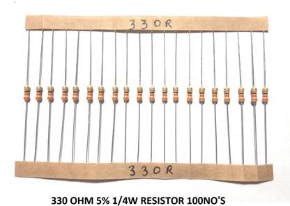 blue dimond 330R (330 OHM) CFR RESISTOR 1/4 WATT 5% 100NO'S Fixed Resistor