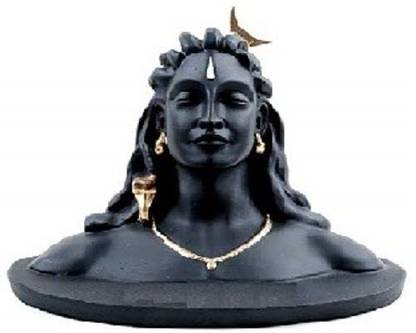 Adnate Adiyogi Shiva Shankara Resin Statue for Car Dashboard Decorative Showpiece  -  10 cm