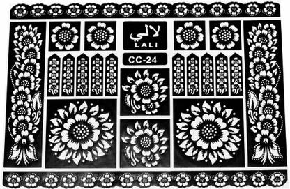 IVANA'S Heena Mehandi Tatto Stencil Set for | Hand | Body | Fingure | Face | Heena Art Temporary Tatto for Kids, Girls & Women - Design-642