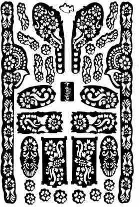 IVANA'S Heena Mehandi Tatto Stencil Set for | Hand | Body | Fingure | Face | Heena Art Temporary Tatto for Kids, Girls & Women - Design-639