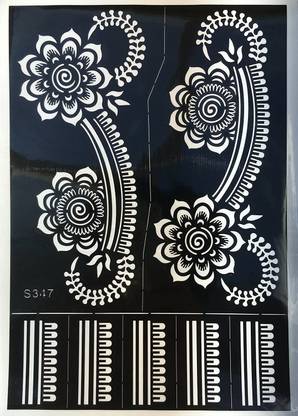 IVANA'S Heena Mehandi Tatto Stencil Set for | Hand | Body | Fingure | Face | Heena Art Temporary Tatto for Kids, Girls & Women - Design-618