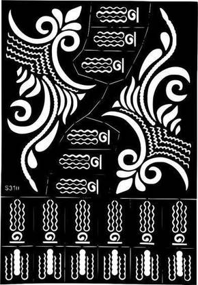 IVANA'S Heena Mehandi Tatto Stencil Set for | Hand | Body | Fingure | Face | Heena Art Temporary Tatto for Kids, Girls & Women - Design-542
