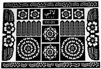 IVANA'S Heena Mehandi Tatto Stencil Set for | Hand | Body | Fingure | Face | Heena Art Temporary Tatto for Kids, Girls & Women - Design-647