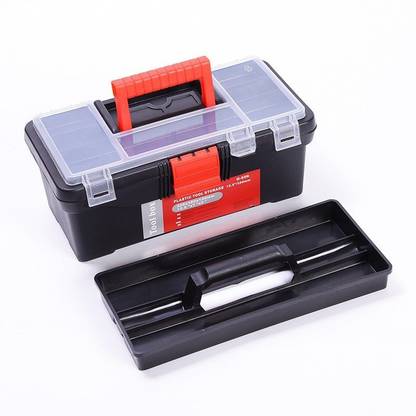 atozshop11 Home Hardware Toolbox Tool Components plastic Double Layer Storage Box auto repair Electrician Box Suitcase 12.5 inch Tool Box