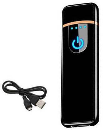 come fast USB Charging Finger Touch Sensor Electronic Lighter Rechargeable Lighter for Cigarette Power Indicator Flameless Finger Touch USB Lighter Pocket Lighter