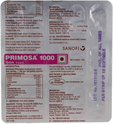 Sanofi Primosa 1000 Capsules