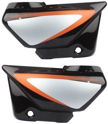 shiv ambika Side Panel for Hero Splendor Plus OLD MODEL (Black-Orange) (Left-Right) Bike Headlight Visor