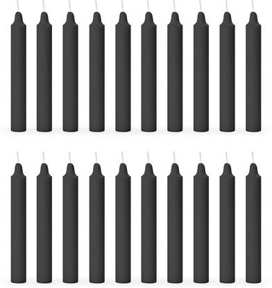 AuraDecor Pillar Candle Set Of 20 (Black) Candle