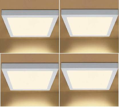 PSL 12W LED Square Surface Panel light (Size- 6 Inches) for False Ceiling with Driver (Warm White (YELLOW) Color) (Pack of 4) Ceiling Light Ceiling Lamp