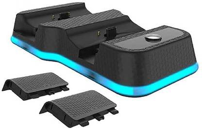 microware XSX-600mAh Re-chargeable Pack, Cable Dual Slot Charging Station Compatible Xbox Series X XB One, Wireless Controller Charging Station