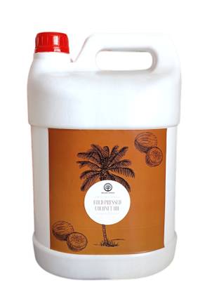 organic forest Cold Pressed Coconut Oil Nariyal Tel, Plastic Container (5L) Coconut Oil Plastic Bottle