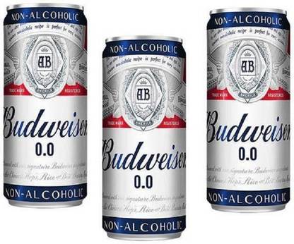 Budweiser Non Alcoholic Beer(Imported) 330ml(Pack of 3) Can (3 x 330 ml) Energy Drink