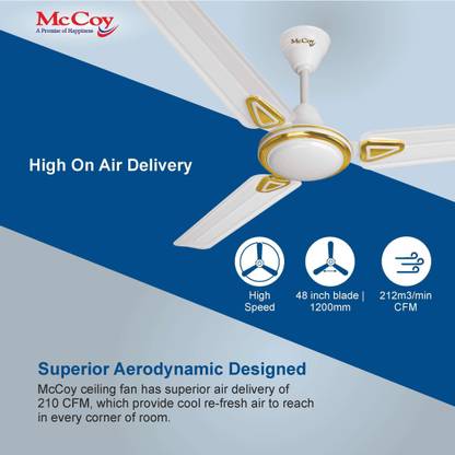 Mccoy STELLARCF with 24 Months Warranty Energy Saving 1200 mm Ceiling Fan