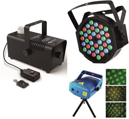 quality21 combo pack of 400w fog machine X 36x1 par light X Laser light best for house party in house small parties Smoke Machine