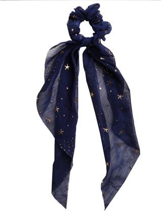 Joker and Witch Stardust Blue Scarf Detail Scrunchie Rubber Band