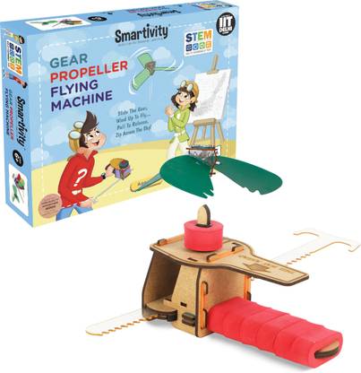 Smartivity Gear Propeller Flying Machine STEM Educational DIY Fun Toys, Educational & Construction based Activity Game for Kids 6 to 14, Gifts for Boys & Girls, Learn Science Engineering Project, Made in India