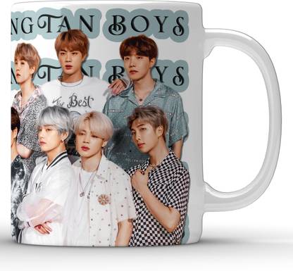Unbounded Company Bangtan Boys BTS Music Band | White | Gift for | Coffee and Tea | BTS Printed Ceramic Coffee Mug