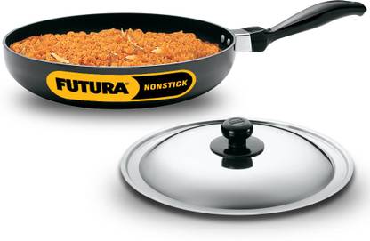 Hawkins Futura 24cm Frying Pan with Lid, Black (NF24RS) Fry Pan 24 cm diameter with Lid 2.2 L capacity