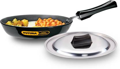 Hawkins Futura 20cm Frying Pan with Lid, Black (AF20S) Fry Pan 20 cm diameter with Lid 1.1 L capacity