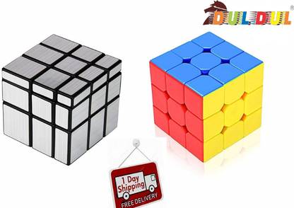 Dul Dul Combo of 3X3X3 Cube Speed / 3X3 Silver Mirror Cube /Combo for Mind Master