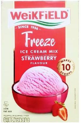 WeiKFiELD Freeze Ice Cream Mix Strawberry Flavour with low fat mix-100g 100 g