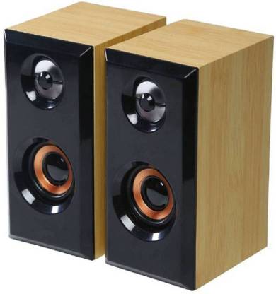 QUANTUM QHM630 Portable Laptop/Desktop USB Powered Multimedia Wooden Speaker with AUX Input (Multicolor) 6 W Laptop/Desktop Speaker