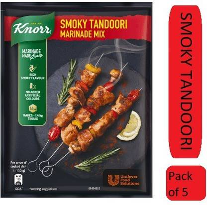 Knorr Smoky Tandoori Marinade Mix with rich Smoky Flavour ( NO ARTIFICIAL COLOR ADDED ) - 100 g (Pack of 5)