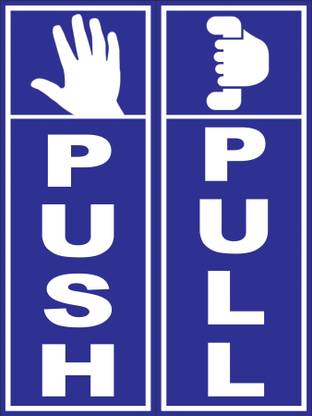 Pull & Push 15.24 cm Push Pull Stickers - Pack of 10 ( Push -5 Pcs , Pull-5 Pcs) Self Adhesive Sticker
