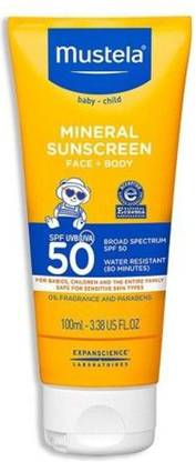Mustela Sunscreen - SPF 50 Fragrance Free Mineral Baby Sunscreen Lotion