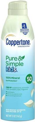 Coppertone Sunscreen - SPF 50 Pure & Simple Kid's Sunscreen Spray